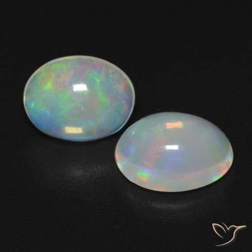 Gemme di Opale Multicolore naturale da 0.95 ct, Ovale, Trasparente