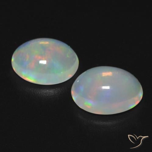 Gemme di Opale Multicolore naturale da 0.95 ct, Ovale, Trasparente