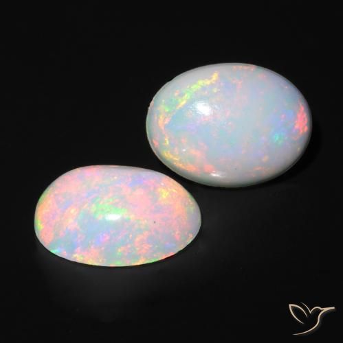 Gemme di Opale Multicolore naturale da 1.39 ct, Ovale, Traslucido