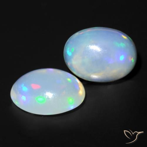 Gemme di Opale Multicolore naturale da 1.65 ct, Ovale, Trasparente