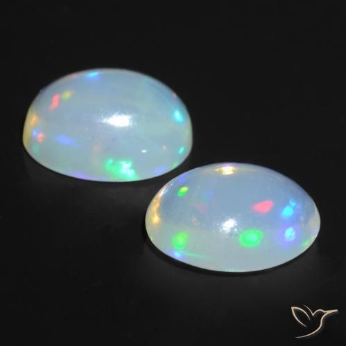 Gemme di Opale Multicolore naturale da 1.65 ct, Ovale, Trasparente
