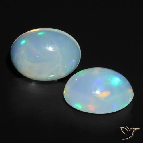 Gemme di Opale Multicolore naturale da 1.64 ct, Ovale, Trasparente