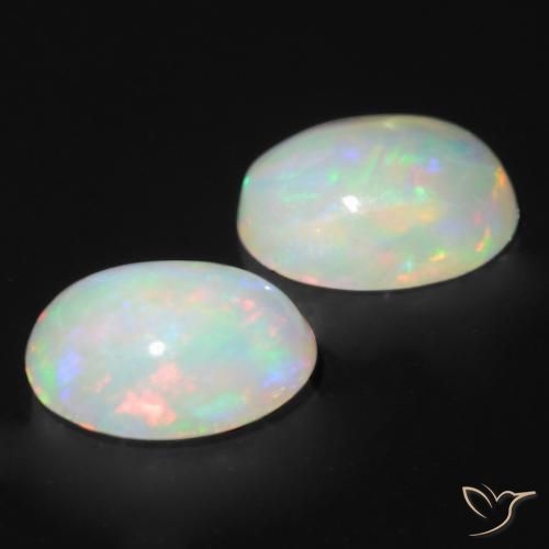 Gemme di Opale Multicolore naturale da 1.11 ct, Ovale, Traslucido