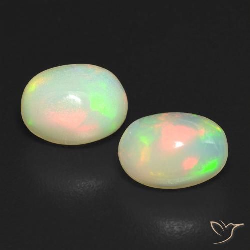 1.12ctw Naturale Multicolore Opale, Ovale, Traslucido