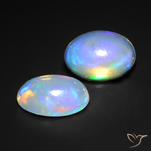 Gemme di Opale Multicolore naturale da 0.99 ct, Ovale, Trasparente