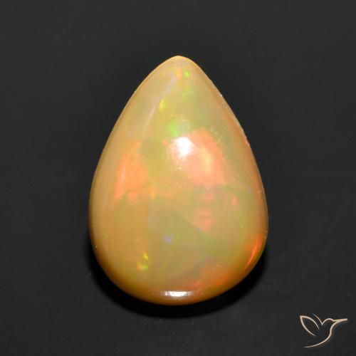 0.89ct Naturale Multicolore Opale, Forma a pera, Traslucido