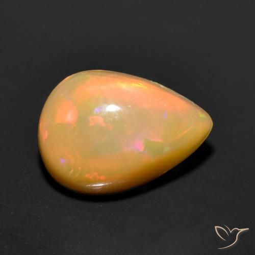 Opale Multicolore naturale da 0.89 ct, Forma a pera, Traslucido