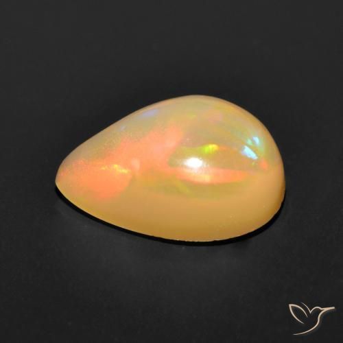 Opale Multicolore naturale da 0.89 ct, Forma a pera, Traslucido
