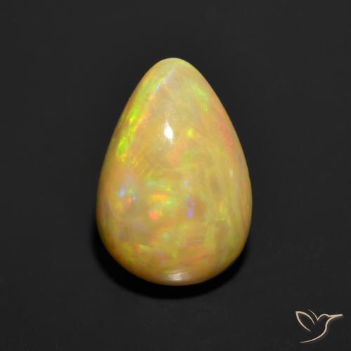 1.44ct Naturale Multicolore Opale, Forma a pera, Opaco