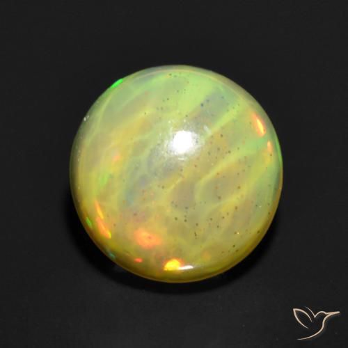 0.85ct Naturale Multicolore Opale, Rotondo, Traslucido