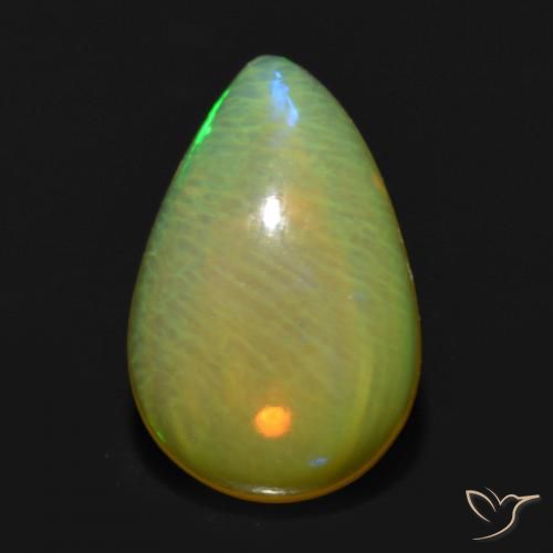 0.60ct Naturale Multicolore Opale, Forma a pera, Trasparente