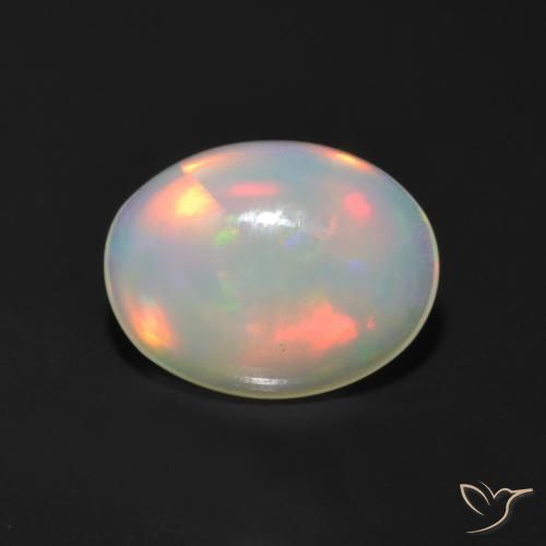 Opale naturale multicolore da 0,95 ct, taglio ovale, trasparente