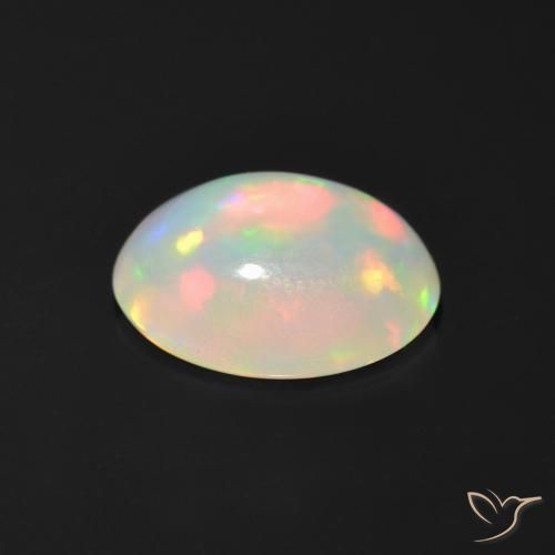 Opale naturale multicolore da 0,95 ct, taglio ovale, trasparente