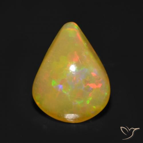 0.72ct Naturale Multicolore Opale, Forma a pera, Traslucido