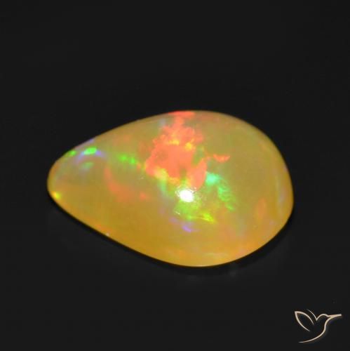 Opale Multicolore naturale da 0.72 ct, Forma a pera, Traslucido