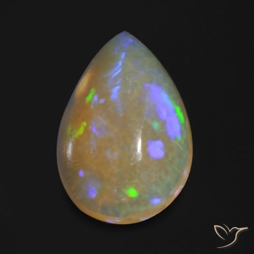 0.84ct Naturale Multicolore Opale, Forma a pera, Trasparente, Photo A