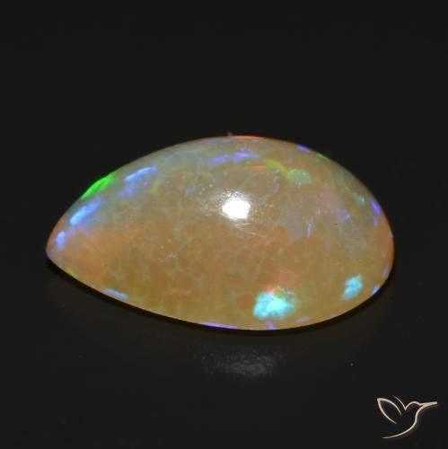 Opale Multicolore naturale da 0.84 ct, Forma a pera, Trasparente