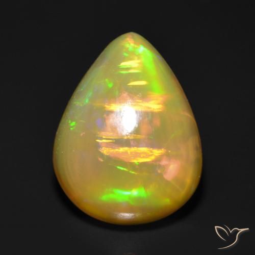 1.19ct Naturale Multicolore Opale, Forma a pera, Traslucido