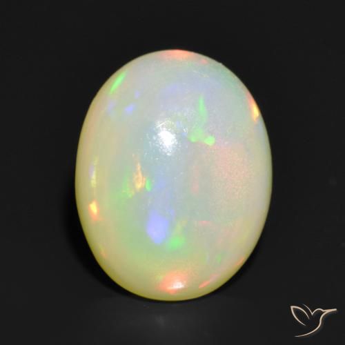 1.08ct Naturale Multicolore Opale, Ovale, Traslucido