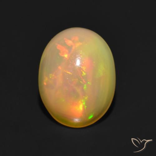 1.00ct Naturale Multicolore Opale, Ovale, Traslucido