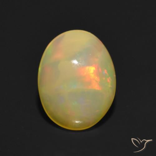 1.20ct Naturale Multicolore Opale, Ovale, Traslucido