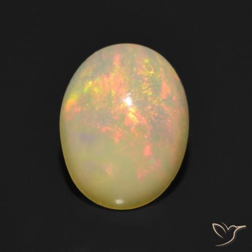 Opale multicolore naturale da 1,01 ct, taglio ovale, traslucido