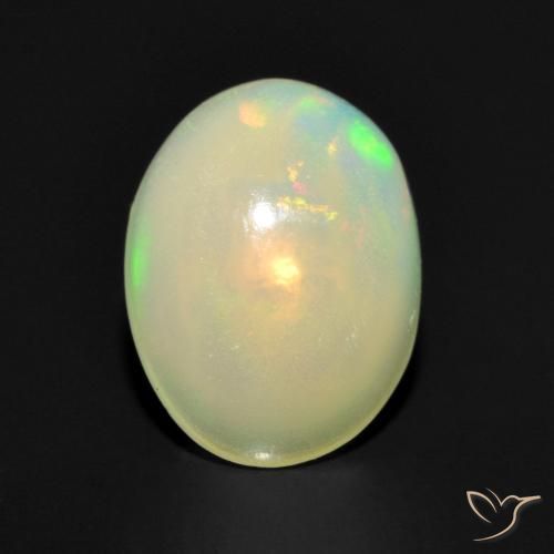 0.95ct Naturale Multicolore Opale, Ovale, Trasparente