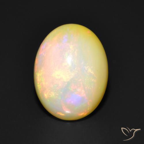 1.77ct Naturale Multicolore Opale, Ovale, Traslucido