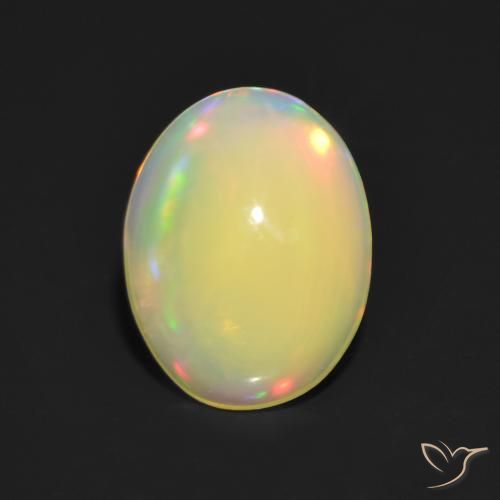 1.24ct Naturale Multicolore Opale, Ovale, Traslucido