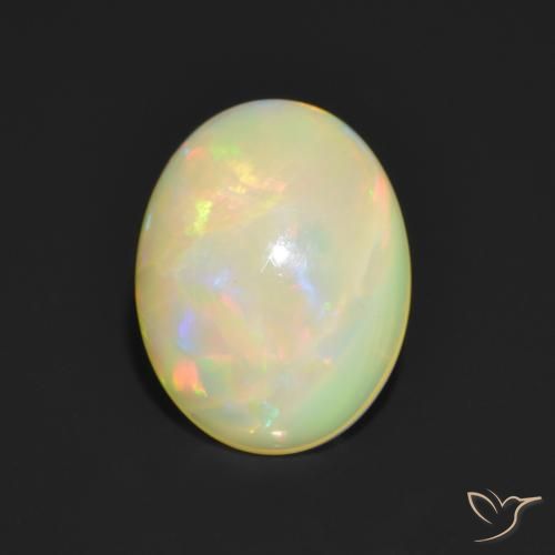 1.04ct Naturale Multicolore Opale, Ovale, Traslucido