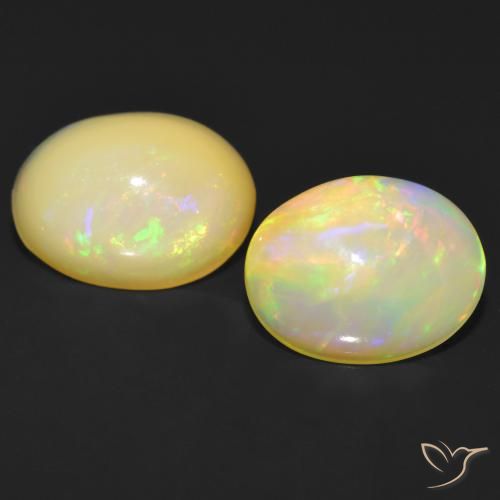 2.50ctw Naturale Multicolore Opale, Ovale, Traslucido