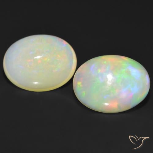 2.70ctw Naturale Multicolore Opale, Ovale, Traslucido