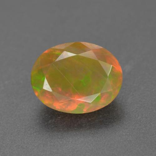 Opale multicolore naturale da 1,25 ct, taglio ovale, traslucido