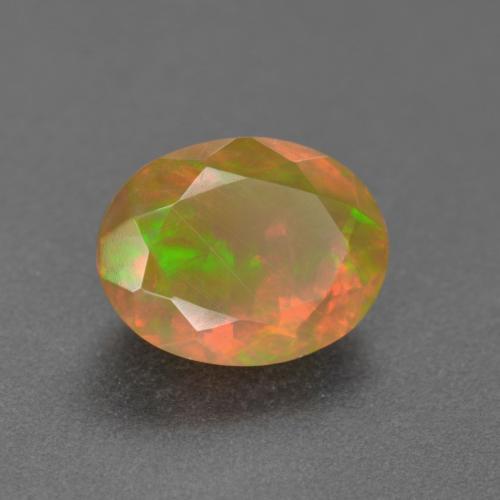 Opale multicolore naturale da 1,25 ct, taglio ovale, traslucido