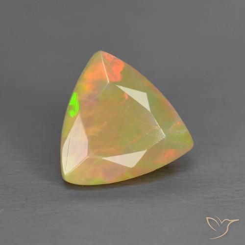 Opale Multicolore naturale da 0.91 ct, Taglio trillion, Traslucido