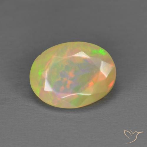 1.41ct Naturale Multicolore Opale, Ovale, Traslucido