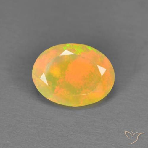 0.84ct Naturale Multicolore Opale, Ovale, Traslucido