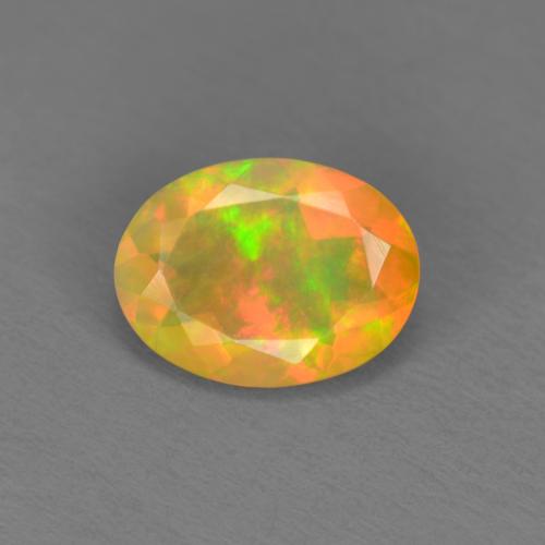 Opale naturale multicolore da 0,74 ct, taglio ovale, traslucido