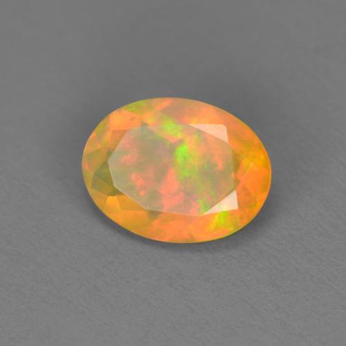 Opale naturale multicolore da 0,74 ct, taglio ovale, traslucido