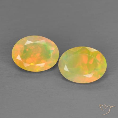 1.55ctw Naturale Multicolore Opale, Ovale, Traslucido
