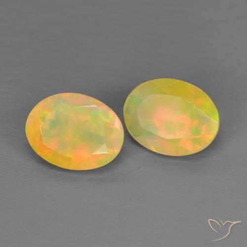 Gemme di Opale Multicolore naturale da 1.55 ct, Ovale, Traslucido