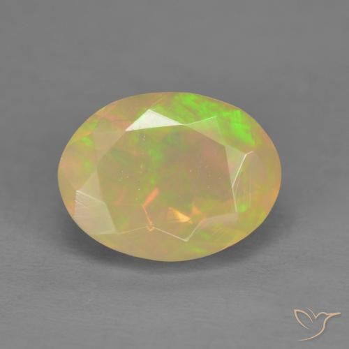 1.47ct Naturale Multicolore Opale, Ovale, Traslucido