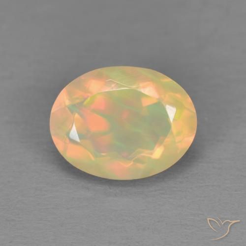 1.22ct Naturale Multicolore Opale, Ovale, Traslucido