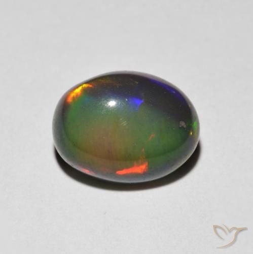 1.23ct Naturale Multicolore Opale, Ovale, Opaco
