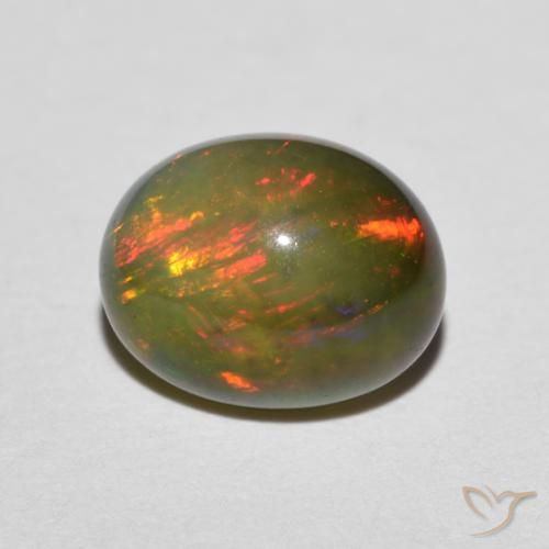 1.35ct Naturale Multicolore Opale, Ovale, Traslucido