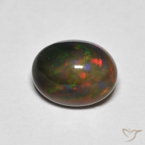 1.25ct Naturale Multicolore Opale, Ovale, Opaco
