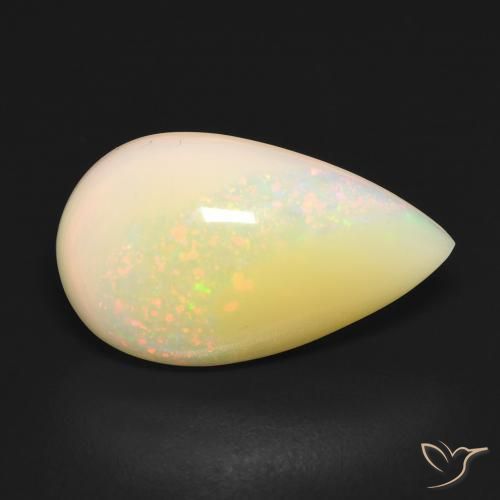 5.82ct Naturale Multicolore Opale, Forma a pera, Traslucido