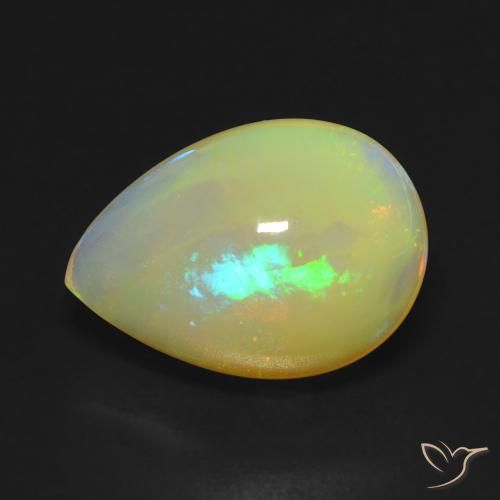 Opale Multicolore naturale da 5.00 ct, Forma a pera, Trasparente