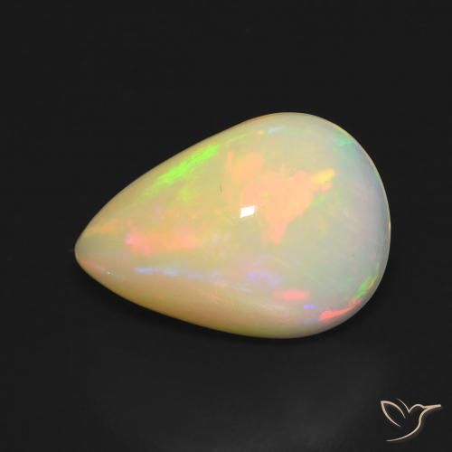 3.58ct Naturale Multicolore Opale, Forma a pera, Traslucido
