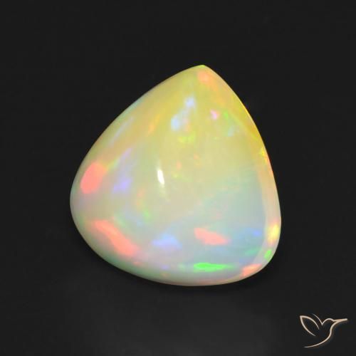 Opale Multicolore naturale da 4.44 ct, Forma a pera, Trasparente